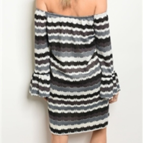 Blue Off The Shoulder Sweater Dress S - Picture 2 of 6